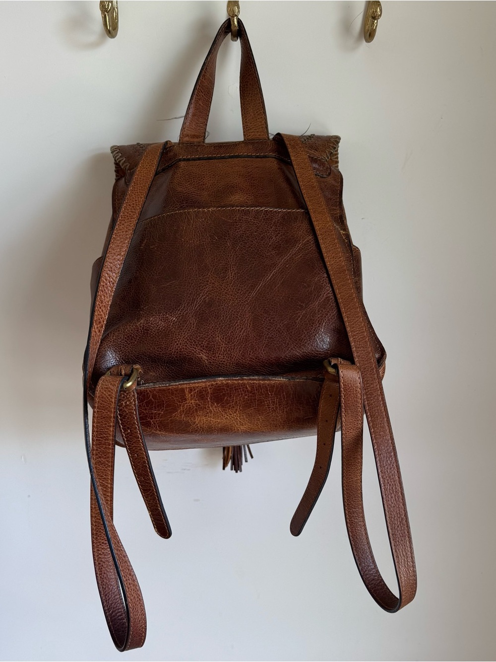 Patricia Nash Jovanna Backpack distressed Brown Leather purse bag - Picture 7 of 8